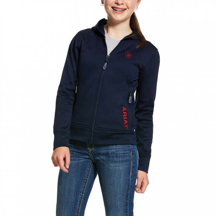 Ariat Kinder Full Zip Hoodie Keats blau