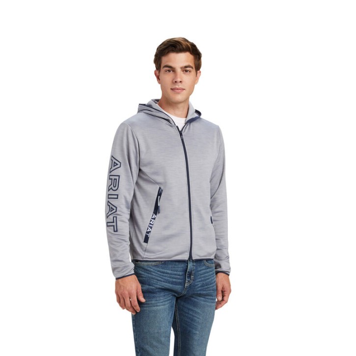 Ariat Byron Full Zip Hoodie Herren heather grey M