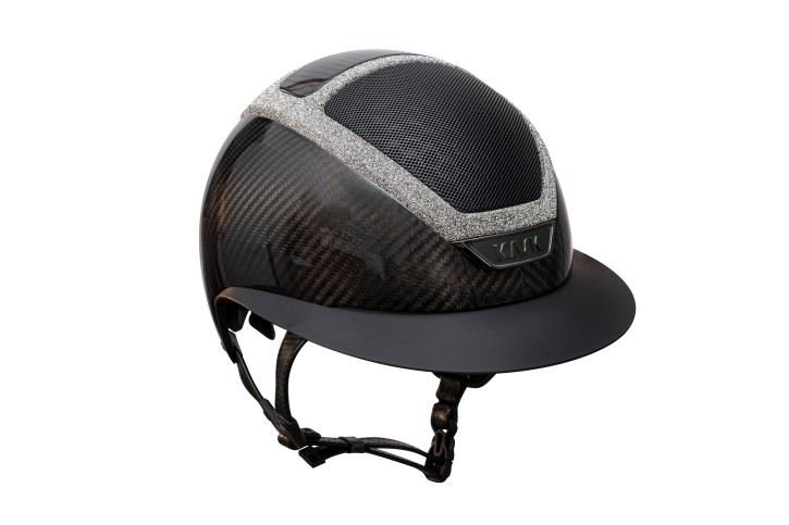 Kask Reithelm Star Lady Carbon Shine Schwarz Frame swarovski Silber