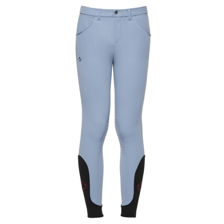 Cavalleria Toscana Logo-Kinderreithose Kniegrip graublau