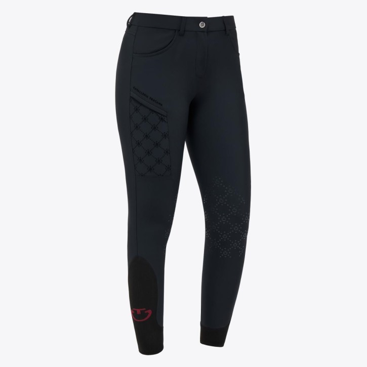 Cavalleria Toscana Damenreithose Mini Orbit Flock Kniegrip schwarz