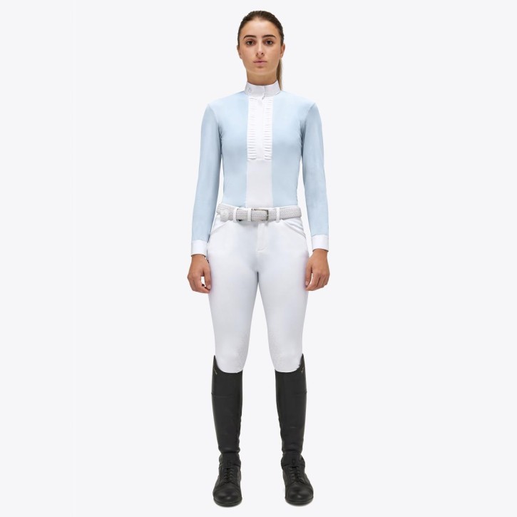 Cavalleria Toscana Mädchen-Turniershirt Langarm plissiert powder blue