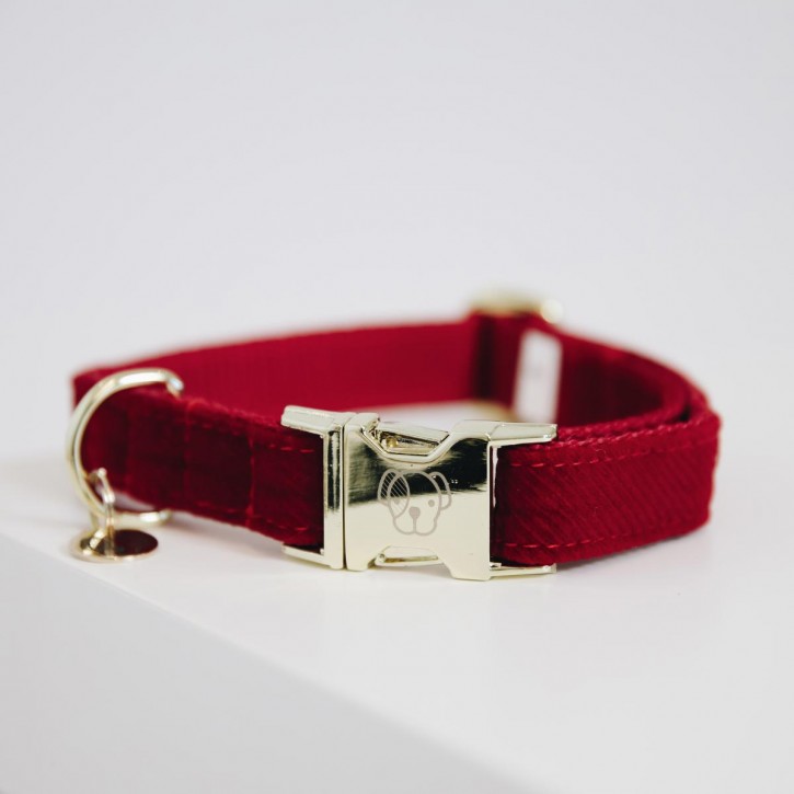 Kentucky Hundehalsband Corduroy rot