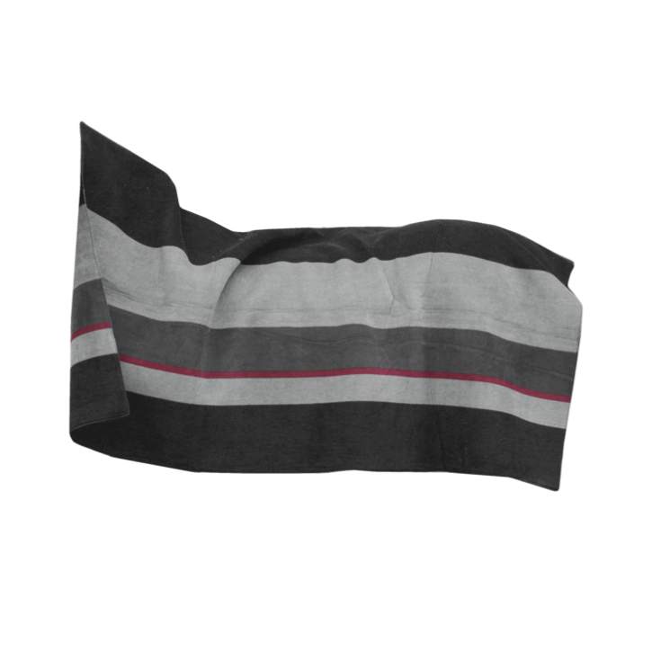 Kentucky Heavy Fleece Square Stripes Schwarz Grau 140 x 120