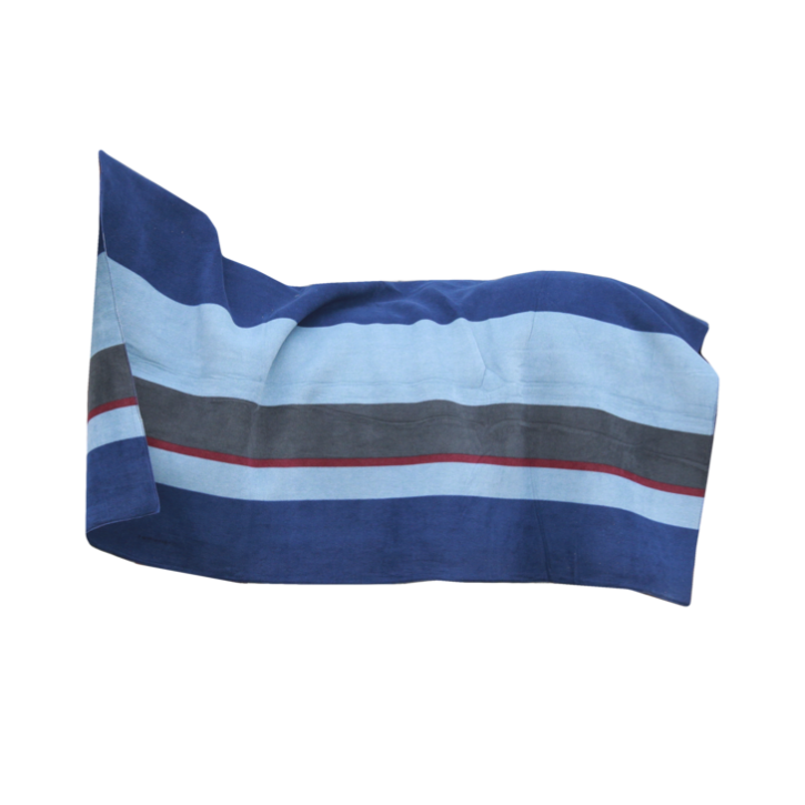 Kentucky Heavy Fleece Square Stripes Navy Grau 140 x 120