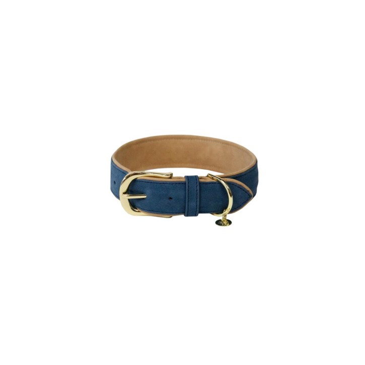 Kentucky Hundehalsband soft vegan leather navy/beige