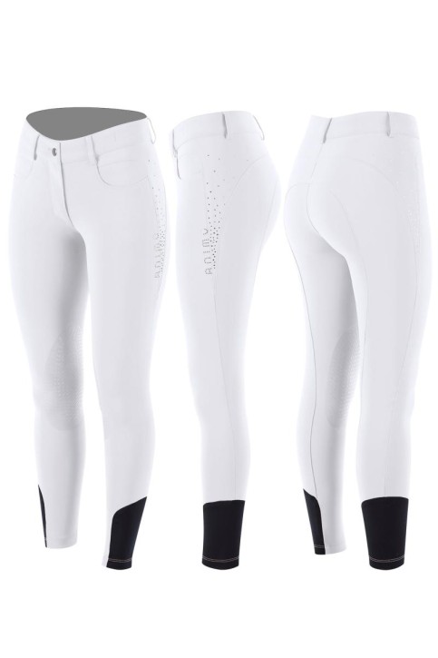 Animo Damen Reithose Niche mit Kniegrip weiß