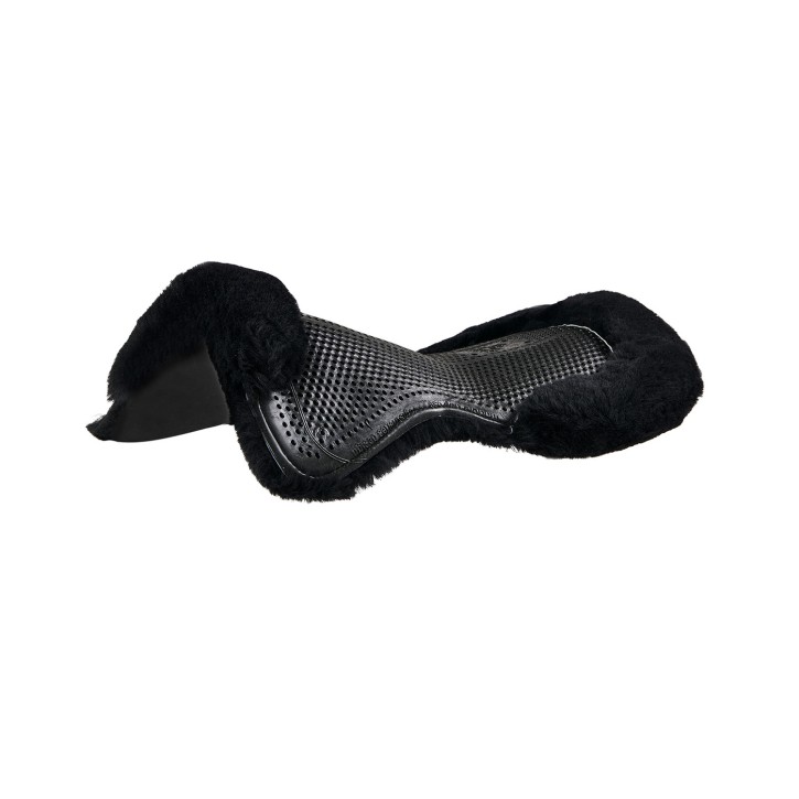 Acavallo Gel Pad non-slip mit Lammfell Schwarz