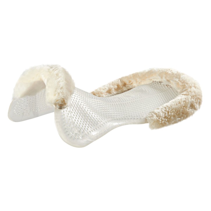 Acavallo Gel Pad non-slip mit Lammfellrand Transparent