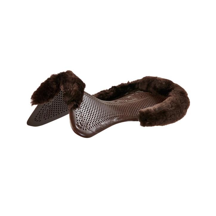 Acavallo Gel Pad non-slip mit Lammfellrand Braun