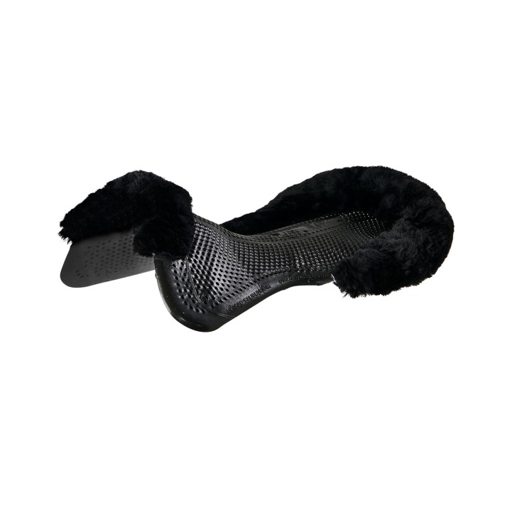 Acavallo Gel Pad non-slip mit Lammfellrand Schwarz