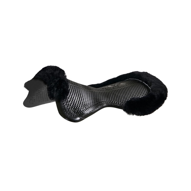 Acavallo Gel Pad non-slip mit 1/2 Lammfellrand Schwarz