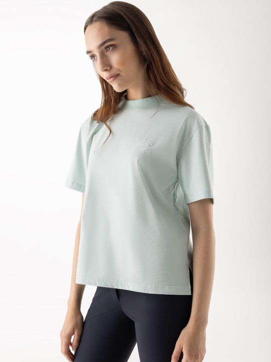 Equiline Damen T-Shirt EQCrogo in Surf Green