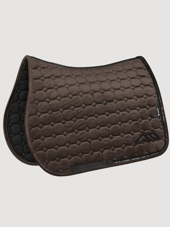Equiline Eqenti Springschabracke Velvet mit Strasssteinen Coffee Bean