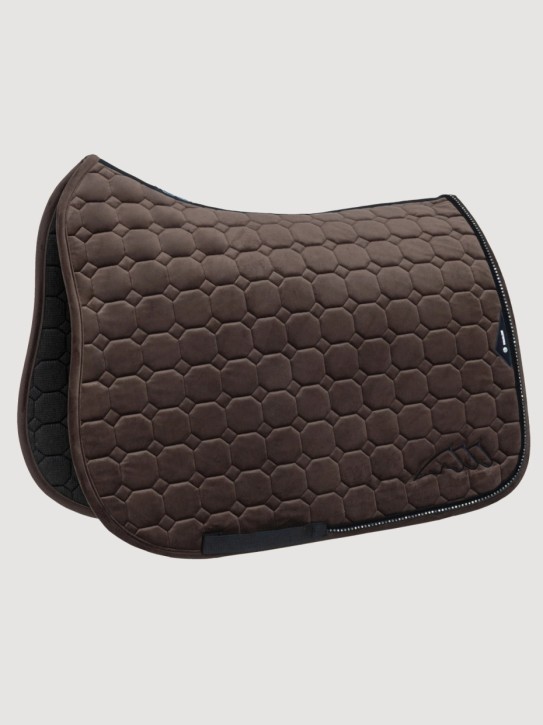 Equiline Eqenti Dressurschabracke Velvet mit Strasssteinen Coffee Bean