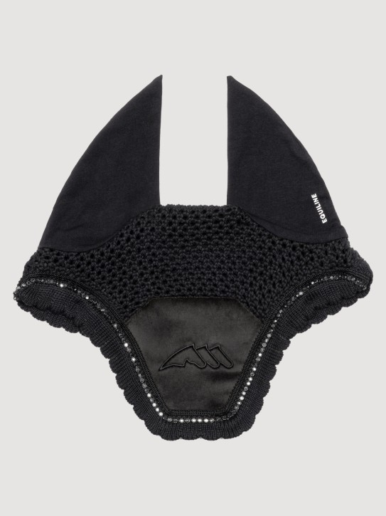 Equiline Eqenti Fliegenohren Velvet mit Strasssteinen schwarz