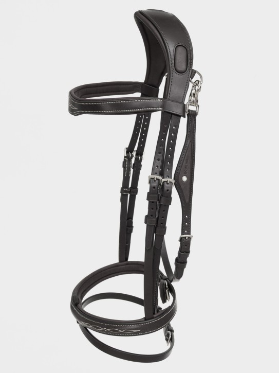 Equiline anatomische Trense mit Kontrastnähten schwarz