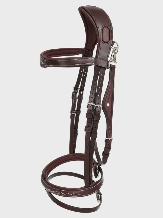 Equiline anatomische Trense mit Kontrastnähten braun