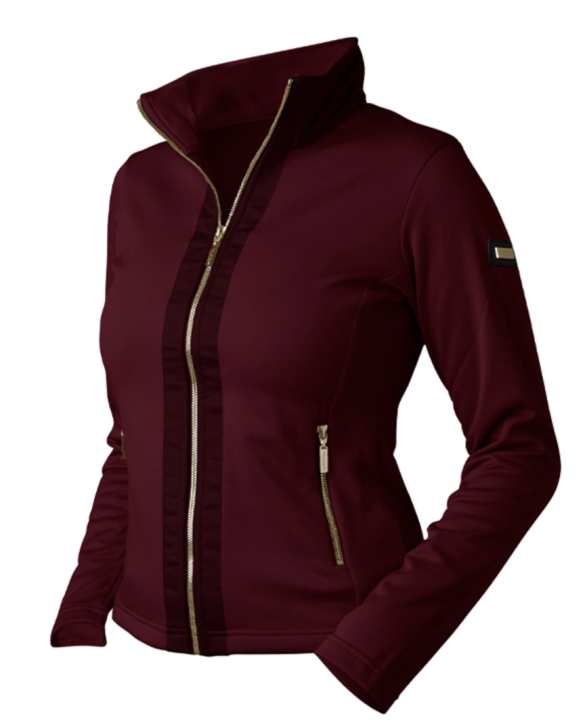 Equestrian Stockholm Damen Fleece Jacke Crystal Merlot Gold L