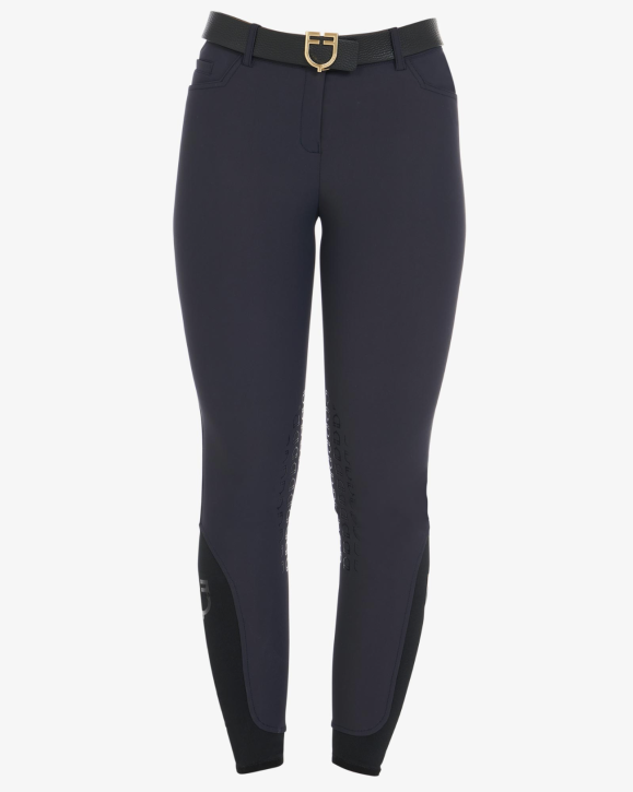 Equestro Reithose mit Kniegrip für Damen Slim-Fit - Navy