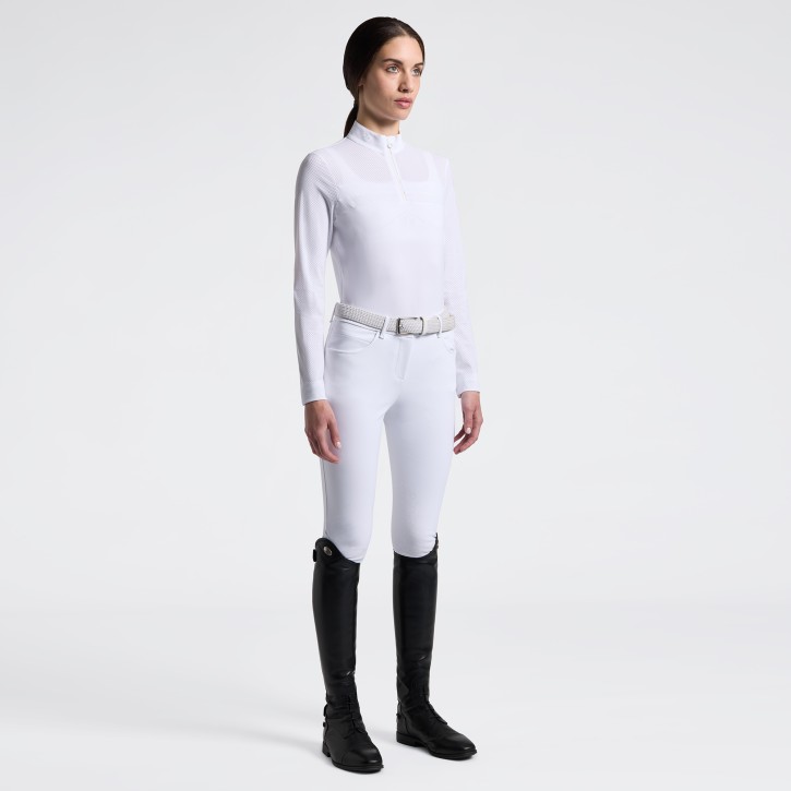 Cavalleria Toscana Turnier-Shirt Langarm Damen Weiß