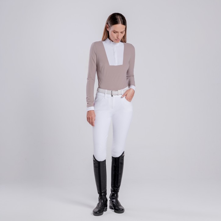 Cavalleria Toscana Langarm-Turniershirt Damen Cipria