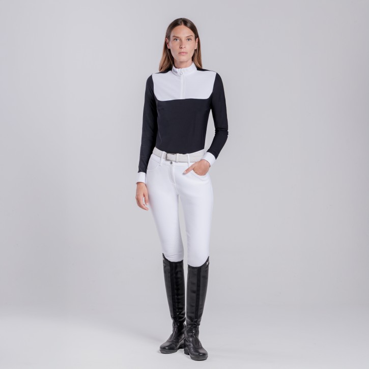 Cavalleria Toscana Langarm-Turniershirt Damen Weiß