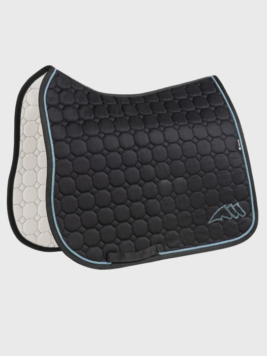 Equiline Dressur Schabracke Grosteg Schwarz/Aquamarin
