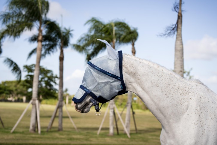 Horseware Rambo Plus Fliegenmaske Azur Blau/Navy Full