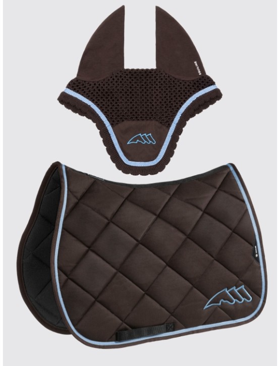 Equiline Spring Schabracke EQ Chroma mit Fliegenmütze Braun/Hellblau