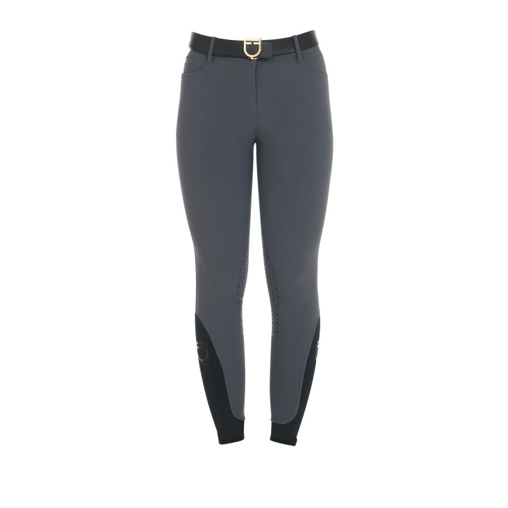 Equestro Reithose mit Kniegrip für Damen Slim-Fit - Grau