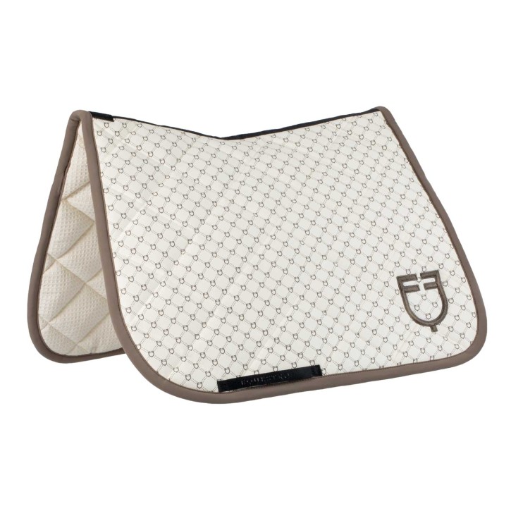 Dressurschabracke von Equestro mit Logo-Print im Monogramm Stil - Walnut FULL