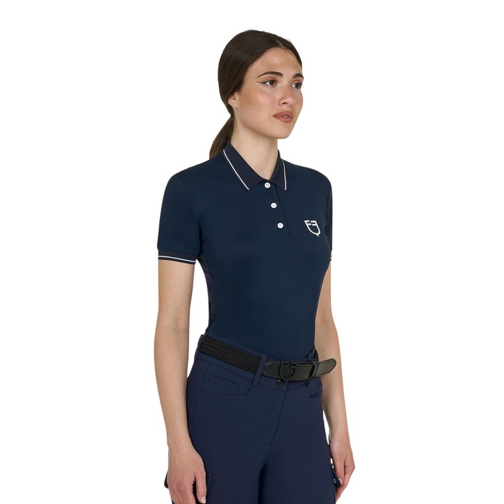 Equestro Trainingspolo Damen - Navy mit weißen Details