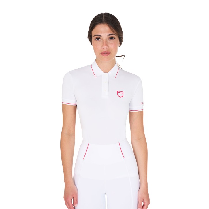 Equestro Damen Trainingspolo - weiß/pink
