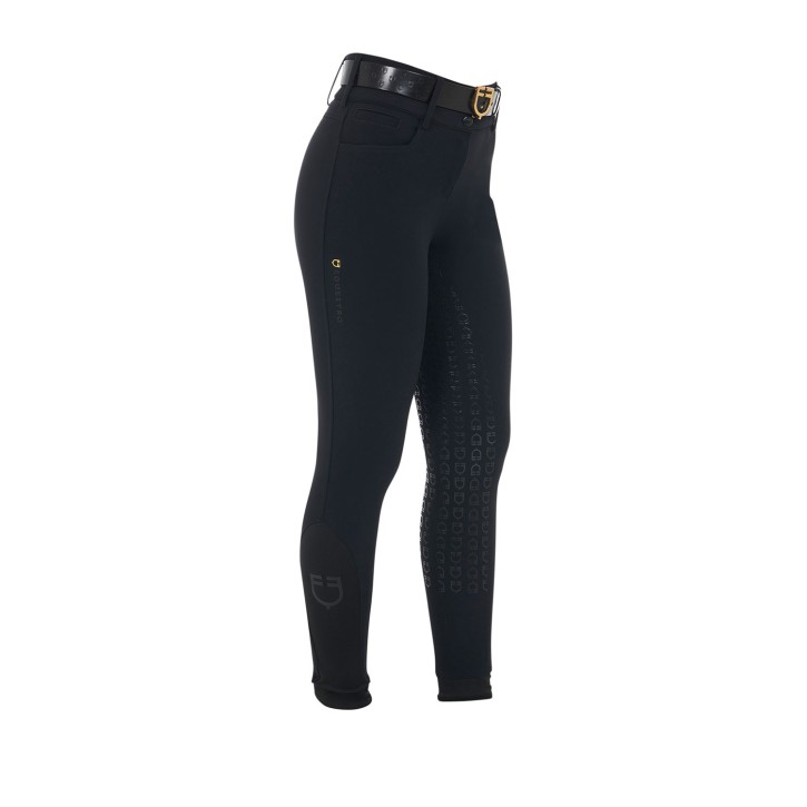 Equestro Damen Reithose Highwaist mit Vollgrip - schwarz