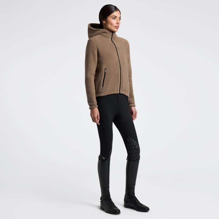 Cavalleria Toscana Technical Fleece Zip Hoodie Damen Walnut