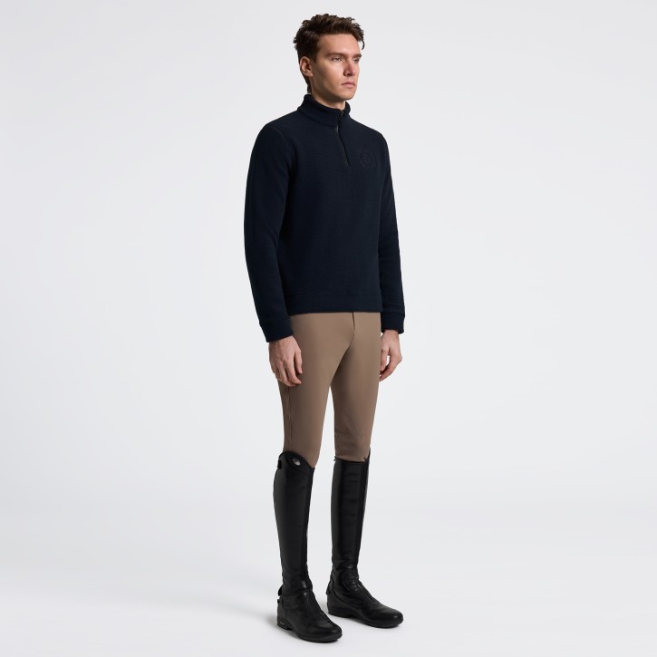 Cavalleria Toscana Half-Zip Fleece Sweatshirt Herren Navy