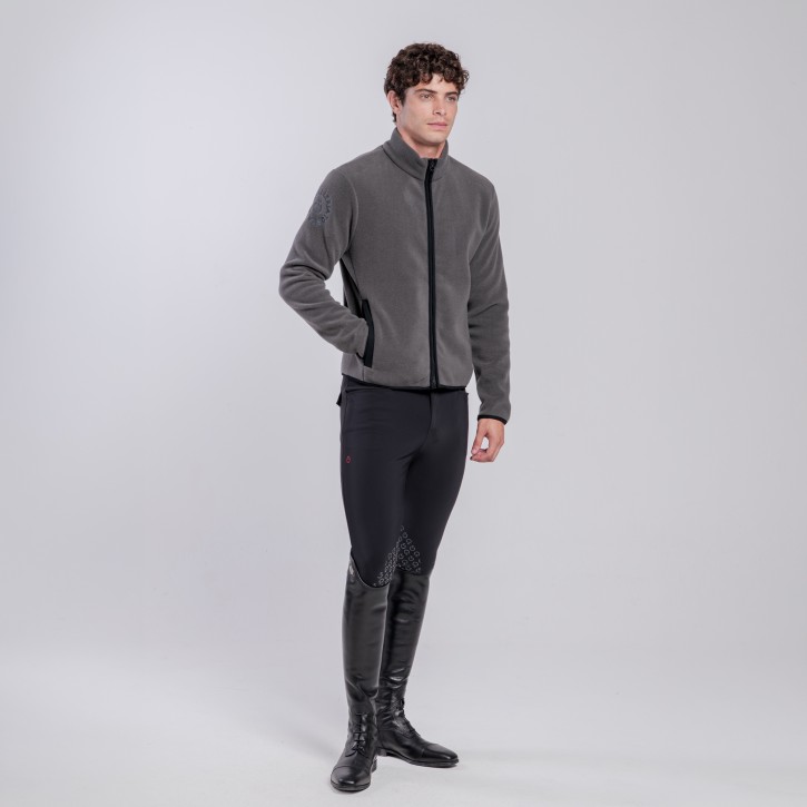 Cavalleria Toscana Fleece Hoodie Zip Herren Charcoal Grey