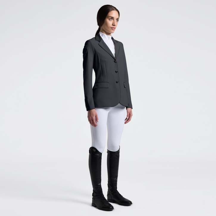 Cavalleria Toscana Turnierjacket Damen Halb Perforiert Charcoal