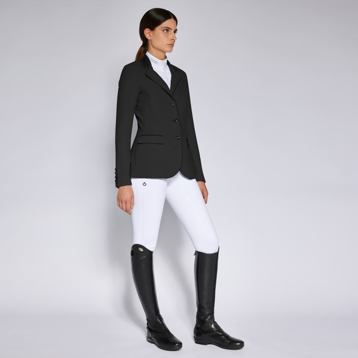 Cavalleria Toscana Damen Turnierjackett Halb Perforiert Schwarz