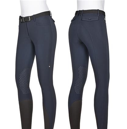 Equiline Damen Kniegrip Reithose Atirk Schwarz 36 (IT 40)