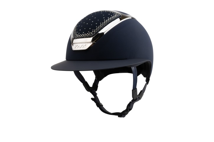 Kask Star Lady Chrome Navy Crystals In Out Silver Diamond