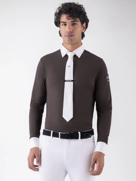 Equiline EQCamic Herren Turniershirt langarm weiß
