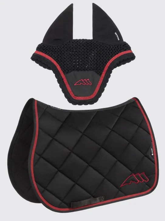 Equiline Spring Schabracke EQ Chroma mit Fliegenmütze Schwarz/Rot