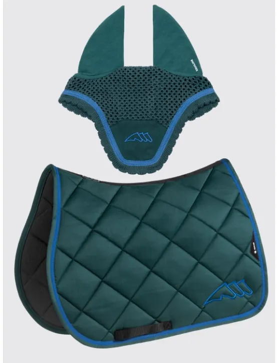 Equiline Spring Schabracke EQ Chroma mit Fliegenmütze Grün/Blau