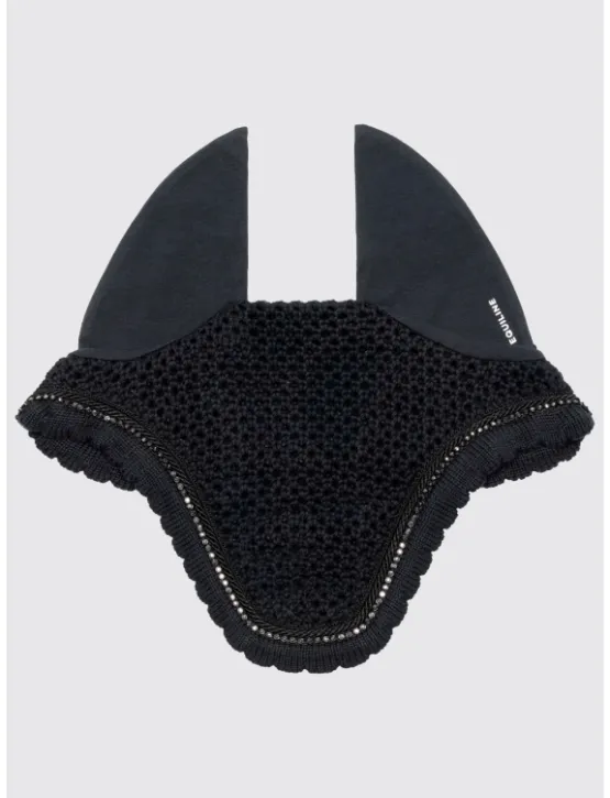 Equiline Fliegenohren EQ Lustra Schwarz mit Strass