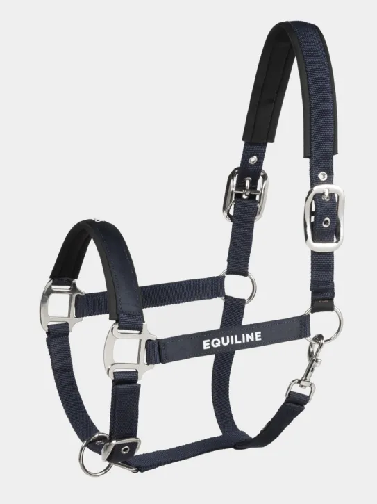 Equiline Halfter mit gummiertem Logo Terry Blau