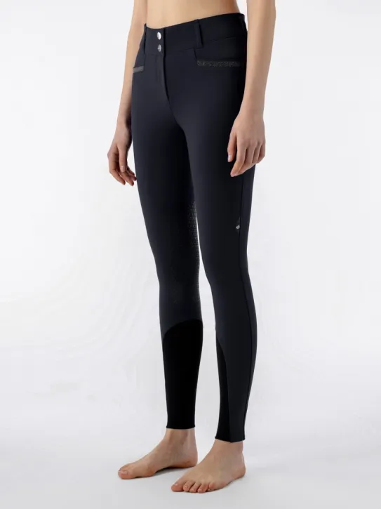 Equiline Damen Kniegrip Reithose Highwaist Crystalek schwarz