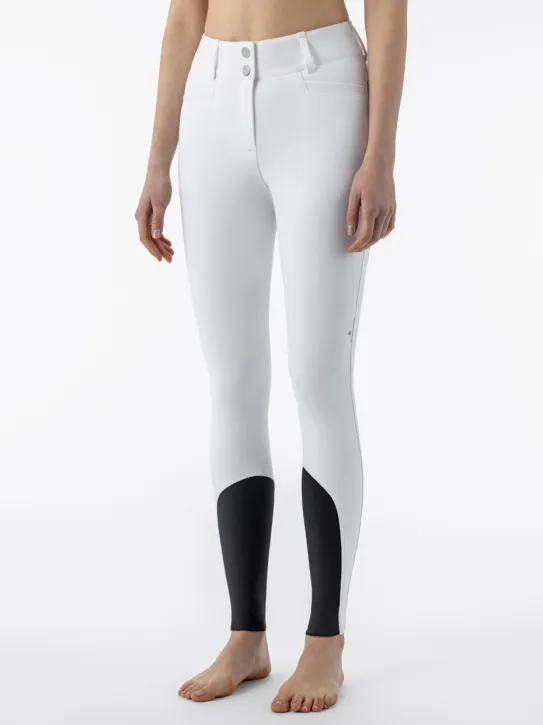 Equiline Damen Kniegrip Reithose Highwaist Crystalek weiß
