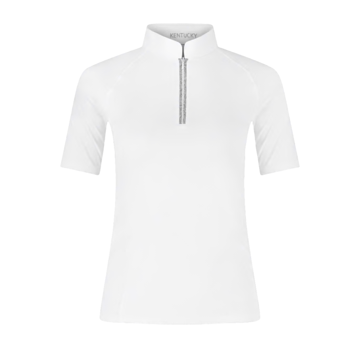 Kentucky Turniershirt Damen Classic Glitter Kurzarm Weiß